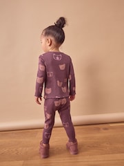 Schokoladenbraun mit Bärenmotiv - Gerippte Jerseyleggings (3 Monate bis 7 Jahre) - Bild 3 von 6