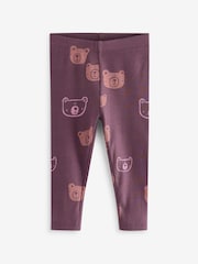 Schokoladenbraun mit Bärenmotiv - Gerippte Jerseyleggings (3 Monate bis 7 Jahre) - Bild 4 von 6