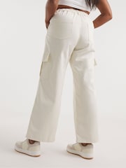 Simply Be Cream Cargo Utility Trousers - Image 2 of 4