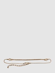 Reiss Gold Isobel Adjustable Snake Chain Belt - Image 2 of 4