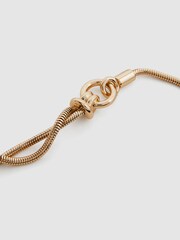 Reiss Gold Isobel Adjustable Snake Chain Belt - Image 3 of 4