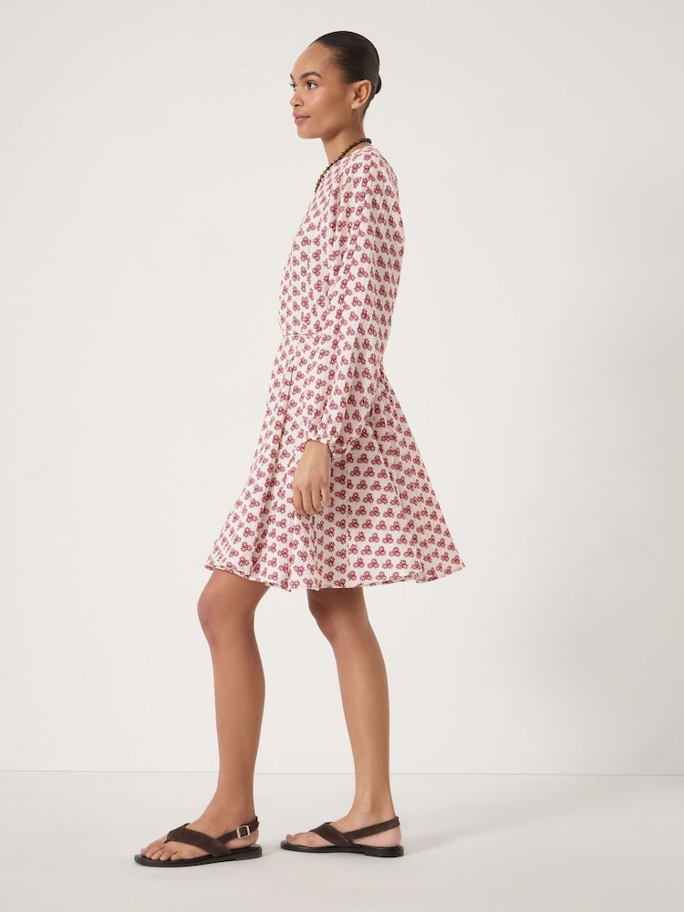 Hush Red Floral Godet Skirt Mini Dress - Image 2 of 5