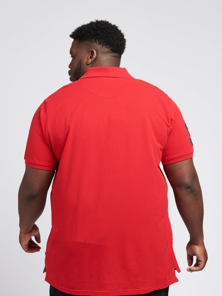 U.S. Polo Assn. Red Big & Tall Mens Player 3 100% Cotton Logo Pique Polo Shirt - Image 2 of 6