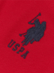 U.S. Polo Assn. Red Big & Tall Mens Player 3 100% Cotton Logo Pique Polo Shirt - Image 6 of 6