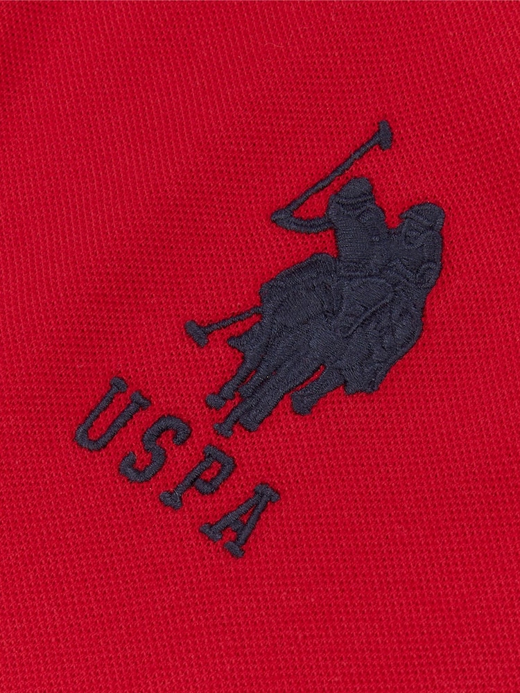 U.S. Polo Assn. Red Big & Tall Mens Player 3 100% Cotton Logo Pique Polo Shirt - Image 6 of 6