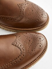 Tan Brown Leather Motionflex Brogues - Image 4 of 6