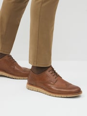 Tan Brown Leather Motionflex Brogues - Image 6 of 6