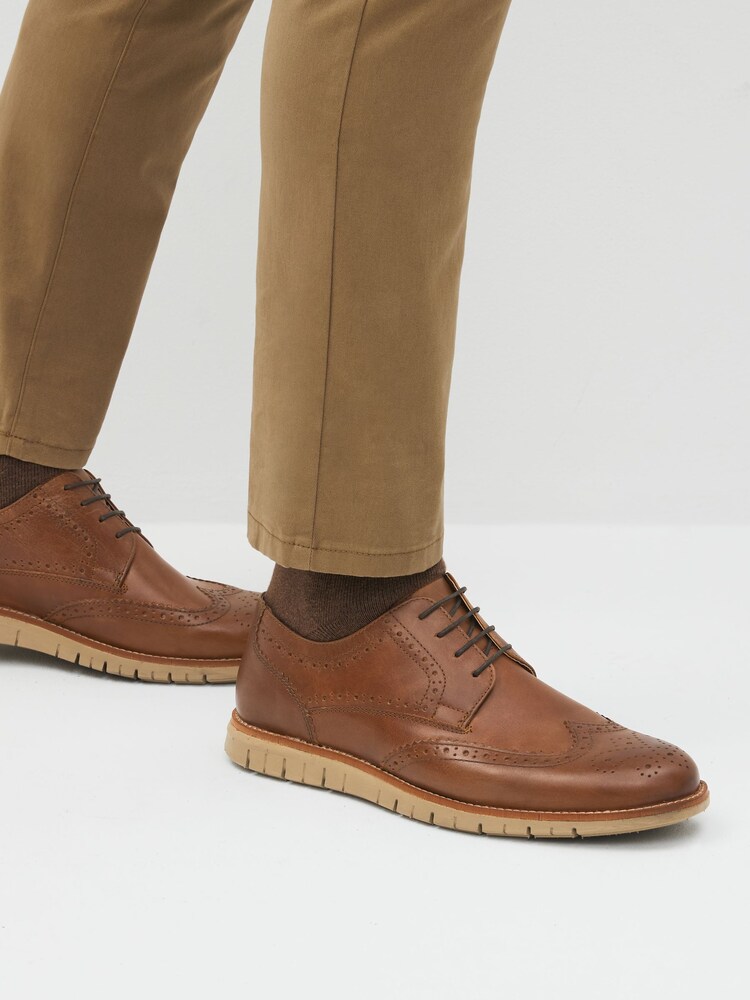 Tan Brown Leather Motionflex Brogues - Image 6 of 6