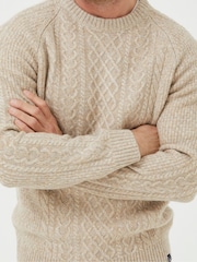 Natur - FatFace Cable Crew Jumper - Bild 4 von 5