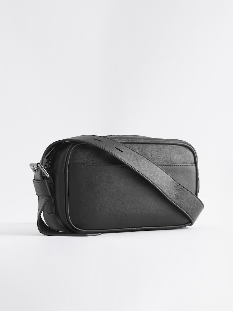 Black Leather Camera Bag - Image 3 of 6