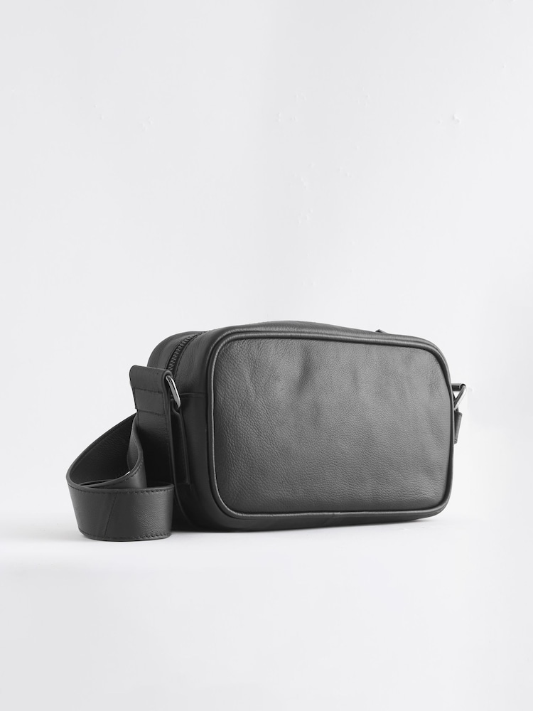 Black Leather Camera Bag - Image 4 of 6