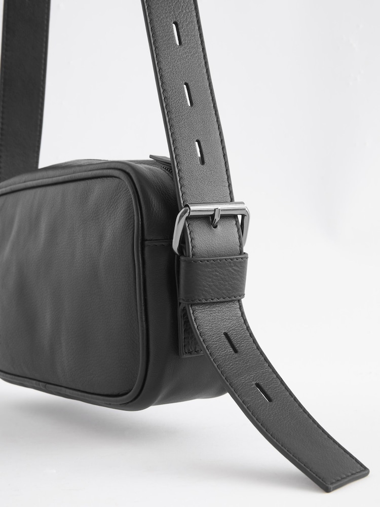 Black Leather Camera Bag - Image 5 of 6