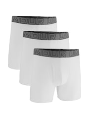 Under Armour White 100% Cotton Performance Boxers 3 Pack - Image 1 of 3