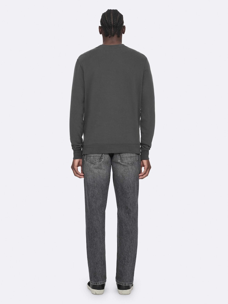 AllSaints Grey Raven Crew T-Shirt - Image 2 of 8 AllSaints Grey Raven Crew T-Shirt - Image 2 of 8