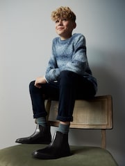 Schwarz - Chelsea-Stiefel aus Leder - Bild 3 von 9