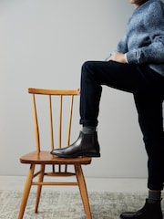 Schwarz - Chelsea-Stiefel aus Leder - Bild 4 von 9