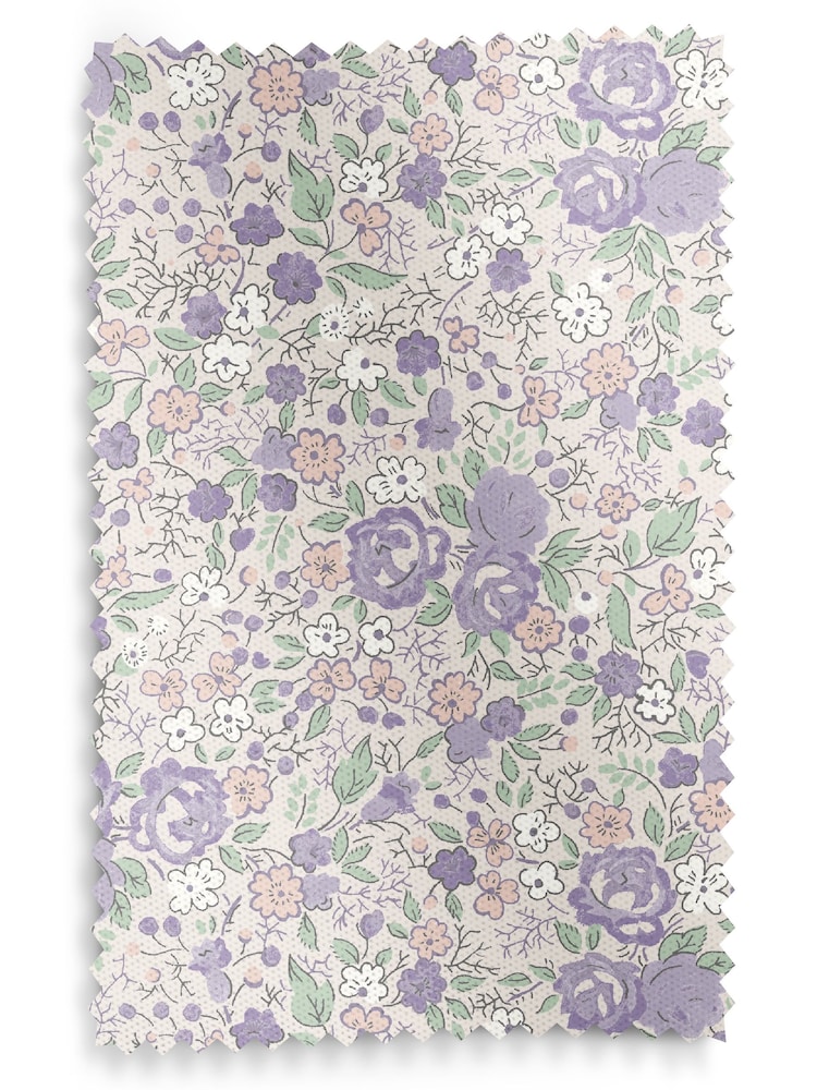 Laura Ashley Lavender Rowena Made to Measure 100% Cotton Roman Blinds - Image 6 of 6