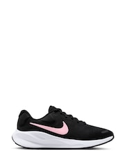 Nike Black/Pink Revolution 7 Road Running Trainers - Image 2 of 12