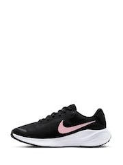 Nike Black/Pink Revolution 7 Road Running Trainers - Image 3 of 12