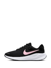 Nike Black/Pink Revolution 7 Road Running Trainers - Image 5 of 12