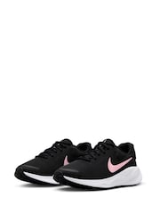 Nike Black/Pink Revolution 7 Road Running Trainers - Image 6 of 12