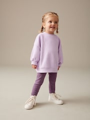Purple Relaxed Fit 100% Cotton Sweater And Leggings Set (3mths-7yrs) - Image 1 of 6