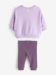 Purple Relaxed Fit 100% Cotton Sweater And Leggings Set (3mths-7yrs) - Image 5 of 6