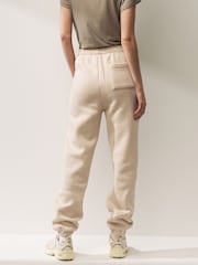 Neutral Heavyweight Brushed Fleece Lined High Waist Cuffed Joggers - Image 3 of 7