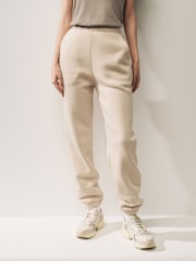 Neutral Heavyweight Brushed Fleece Lined High Waist Cuffed Joggers - Image 4 of 7