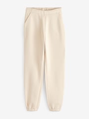 Neutral Heavyweight Brushed Fleece Lined High Waist Cuffed Joggers - Image 6 of 7