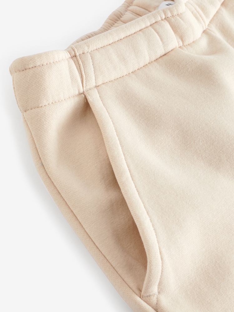 Neutral Heavyweight Brushed Fleece Lined High Waist Cuffed Joggers - Image 7 of 7