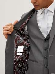 Charcoal Grey Slim Fit Two Button Suit Jacket - Image 7 of 11