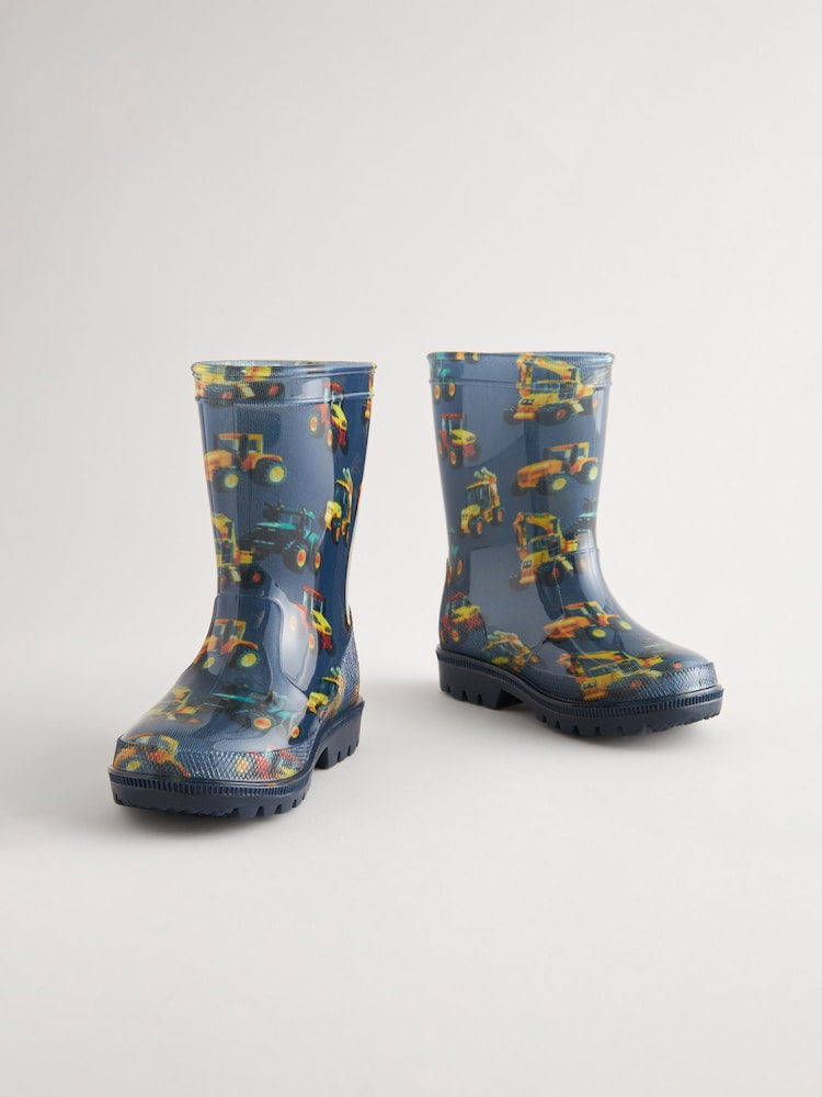 Marineblau mit Baggerprint - Gummistiefel - Bild 1 von 6
