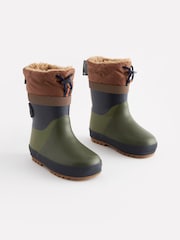 Khakigrün - Thinsulate™ Warm gefütterte Gummistiefel mit Manschette - Bild 1 von 7