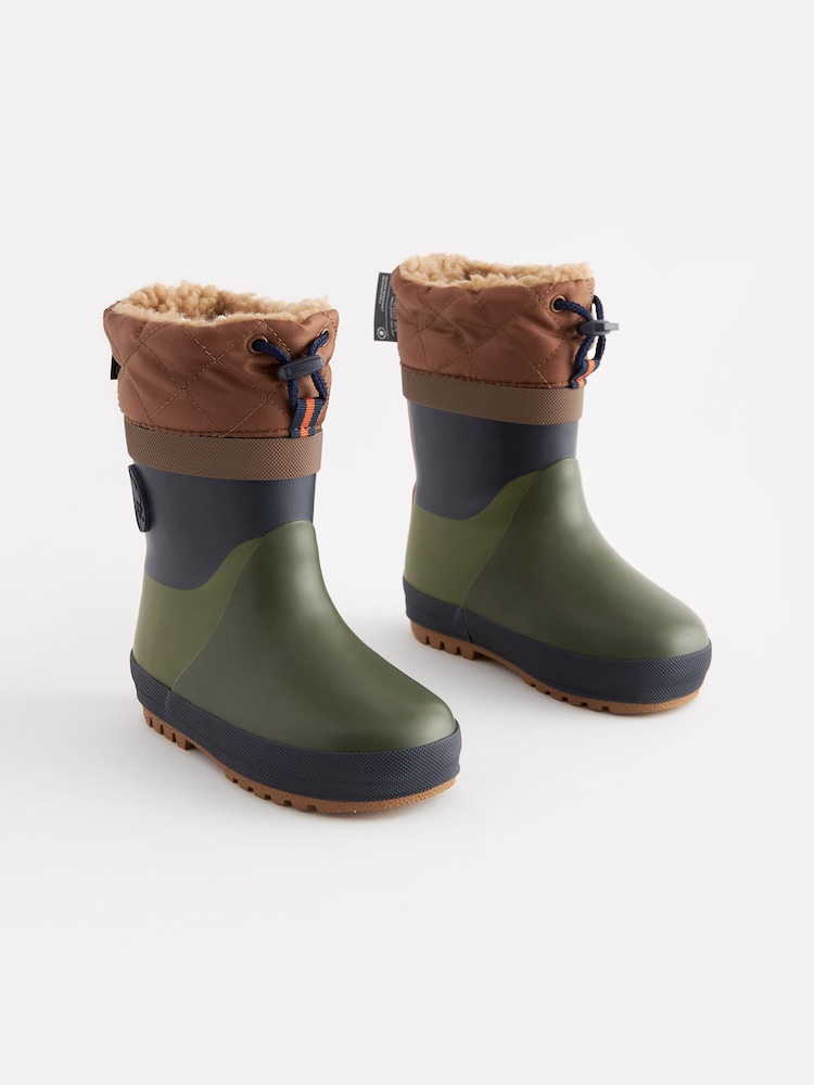 Khakigrün - Thinsulate™ Warm gefütterte Gummistiefel mit Manschette - Bild 1 von 7