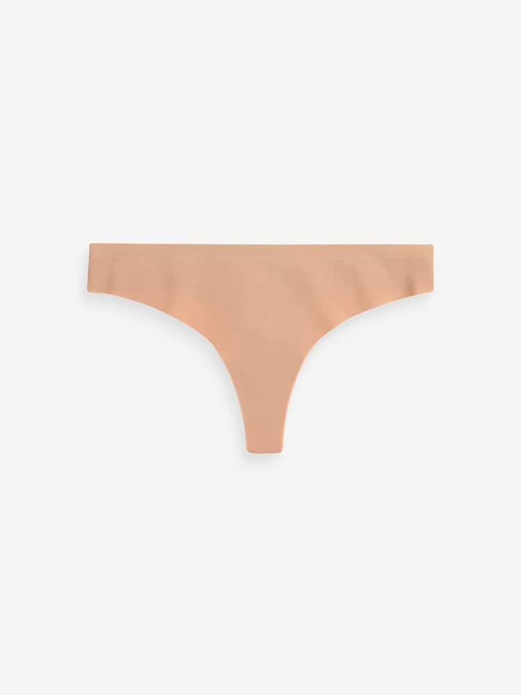 Black/White/Praline Nude Thong No VPL Comfort Knickers 3 Pack - Image 2 of 4