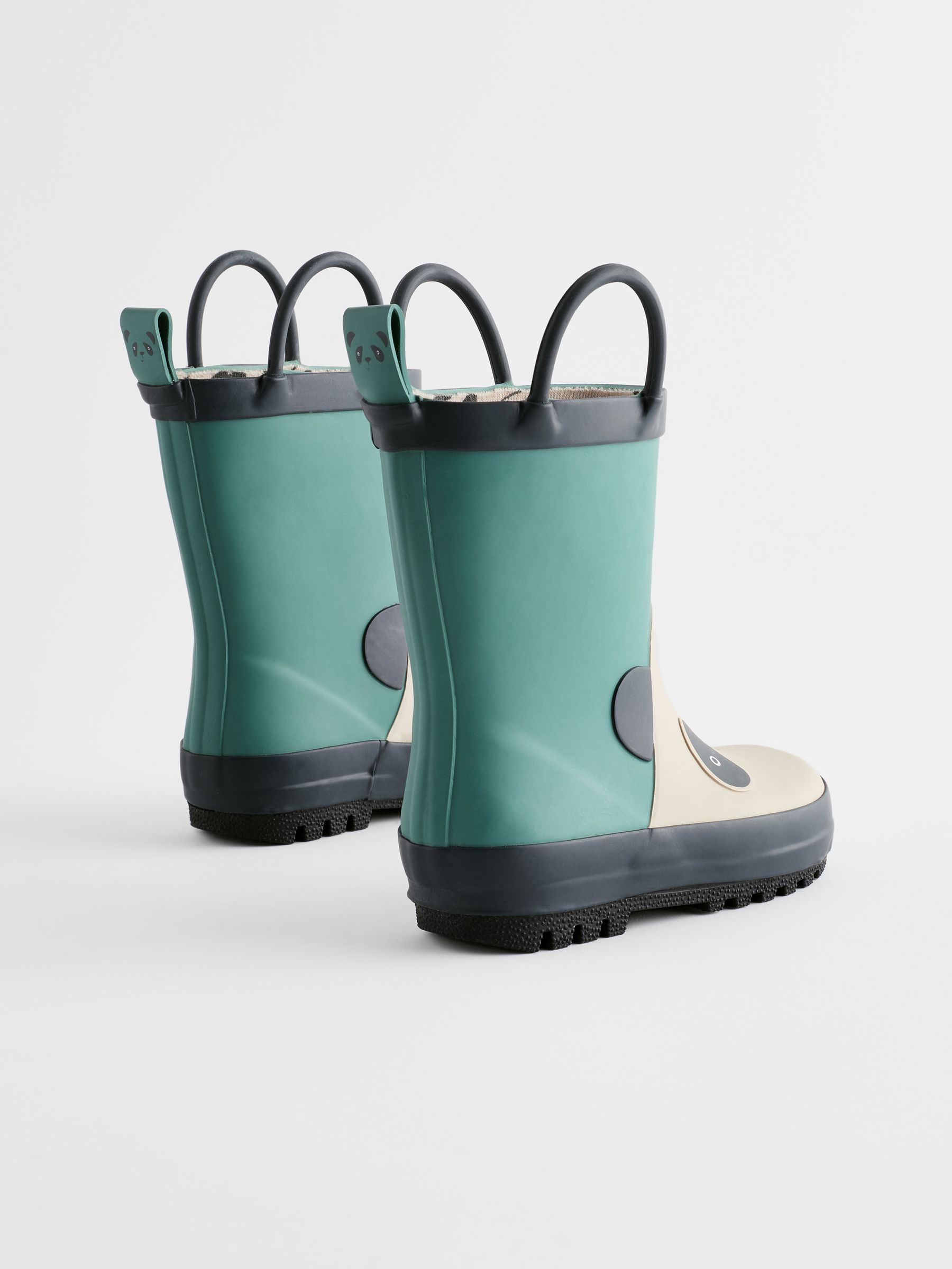 Buy Blue Cream Panda Handle Pull On Wellies from Next USA