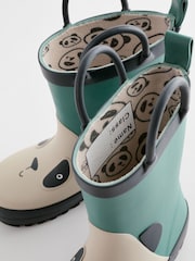 Blue/Cream Panda Handle Pull-On Wellies - Image 5 of 5