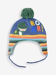JoJo Maman Bébé Indigo Blue Appliqué Bobble Hat - Image 1 of 3