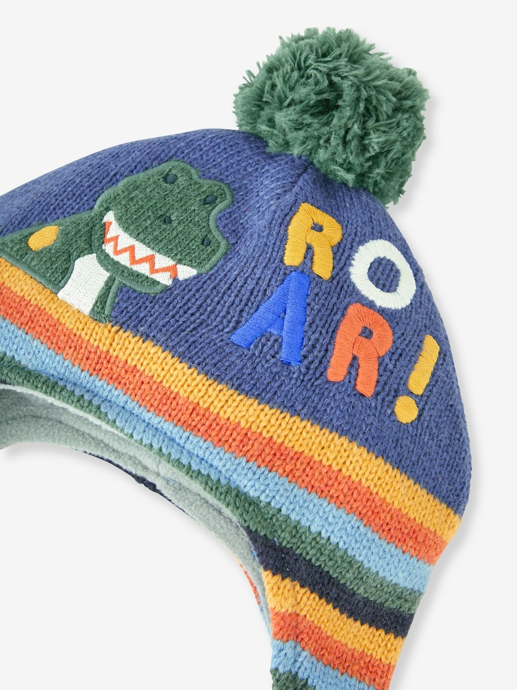 JoJo Maman Bébé Indigo Blue Appliqué Bobble Hat - Image 2 of 3