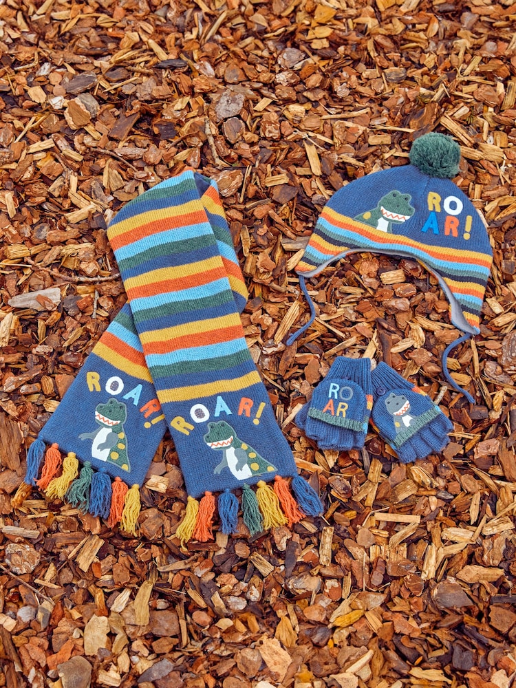 JoJo Maman Bébé Indigo Blue Appliqué Bobble Hat - Image 3 of 3
