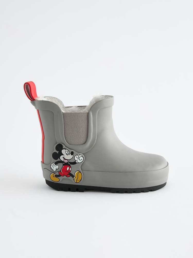 Neutral Mickey Mouse Warm Lined Ankle Wellies - Image 2 of 5