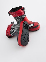Red/Black Spider-Man Cuff Fleeced-Lined Wellies - Image 4 of 5