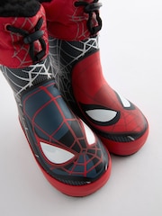 Red/Black Spider-Man Cuff Fleeced-Lined Wellies - Image 5 of 5
