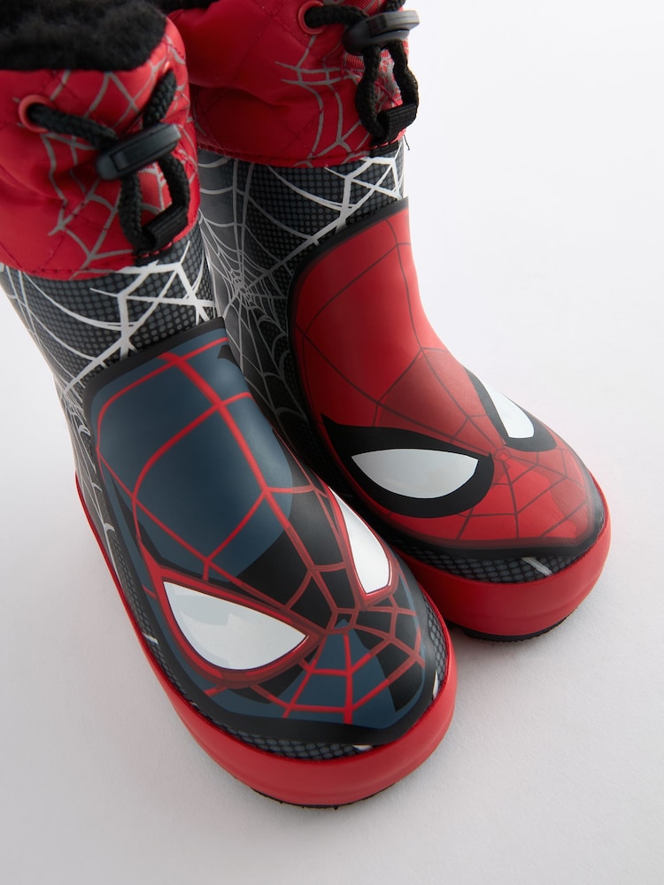 Red/Black Spider-Man Cuff Fleeced-Lined Wellies - Image 5 of 5