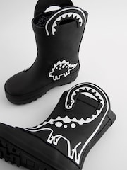 Black Colour Changing Dinosaur Handle Pull-On Wellies - Image 4 of 7