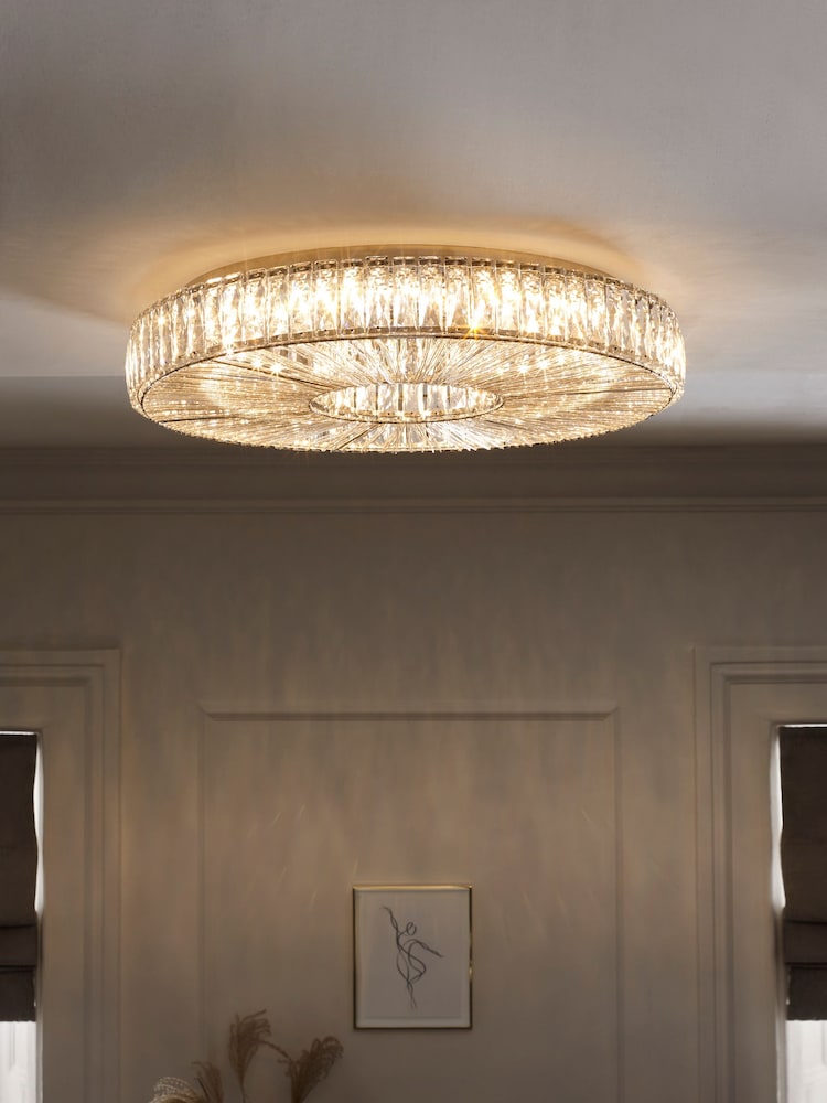 Clear Aria Super Sized Flush Fitting Ceiling Light - Image 1 of 6