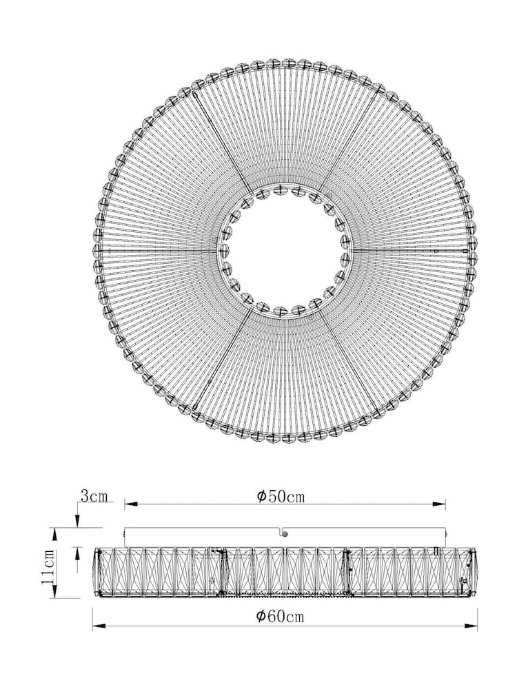 Clear Aria Super Sized Flush Fitting Ceiling Light - Image 7 of 7