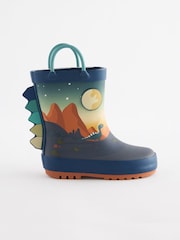 Navy Dinosaur Scene Handle Pull-On Wellies - Image 2 of 5