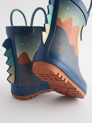 Navy Dinosaur Scene Handle Pull-On Wellies - Image 4 of 5